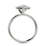 Catalina Pear Cut Pave Halo 4 Prong Claw Set Engagement Ring - Nivetta